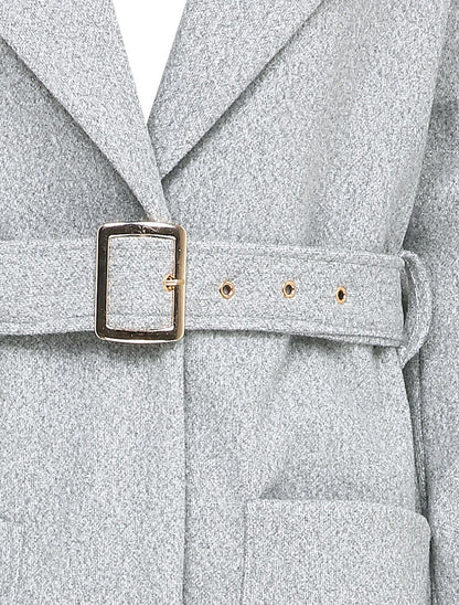 Manteau long à manches ballon - Gris clair - 3