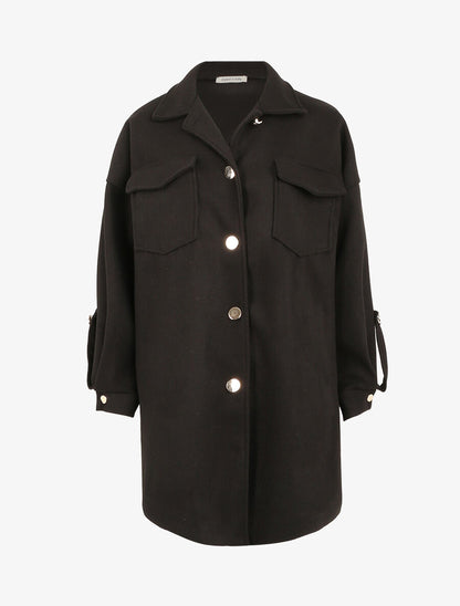 Veste à détails dorés - Noir - 1