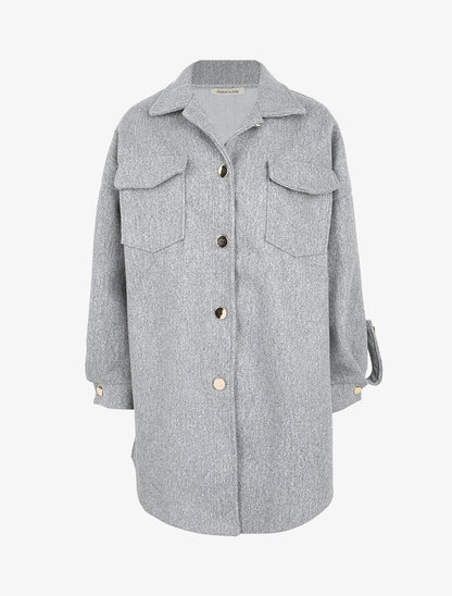 Veste à détails dorés - Gris chiné - 4