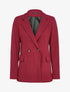 Blazer croisé en feutrine striée - Bordeaux - 1