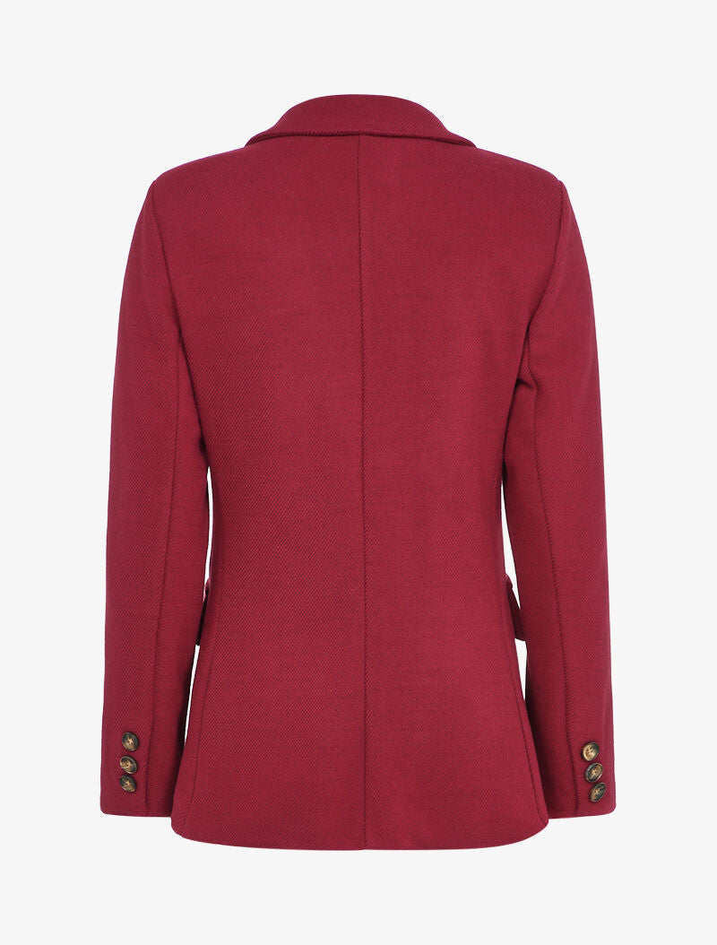 Blazer croisé en feutrine striée - Bordeaux - 2