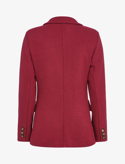 Blazer croisé en feutrine striée - Bordeaux - 2