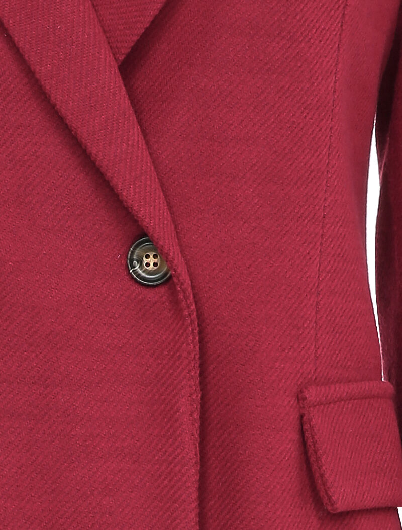 Blazer croisé en feutrine striée - Bordeaux - 3