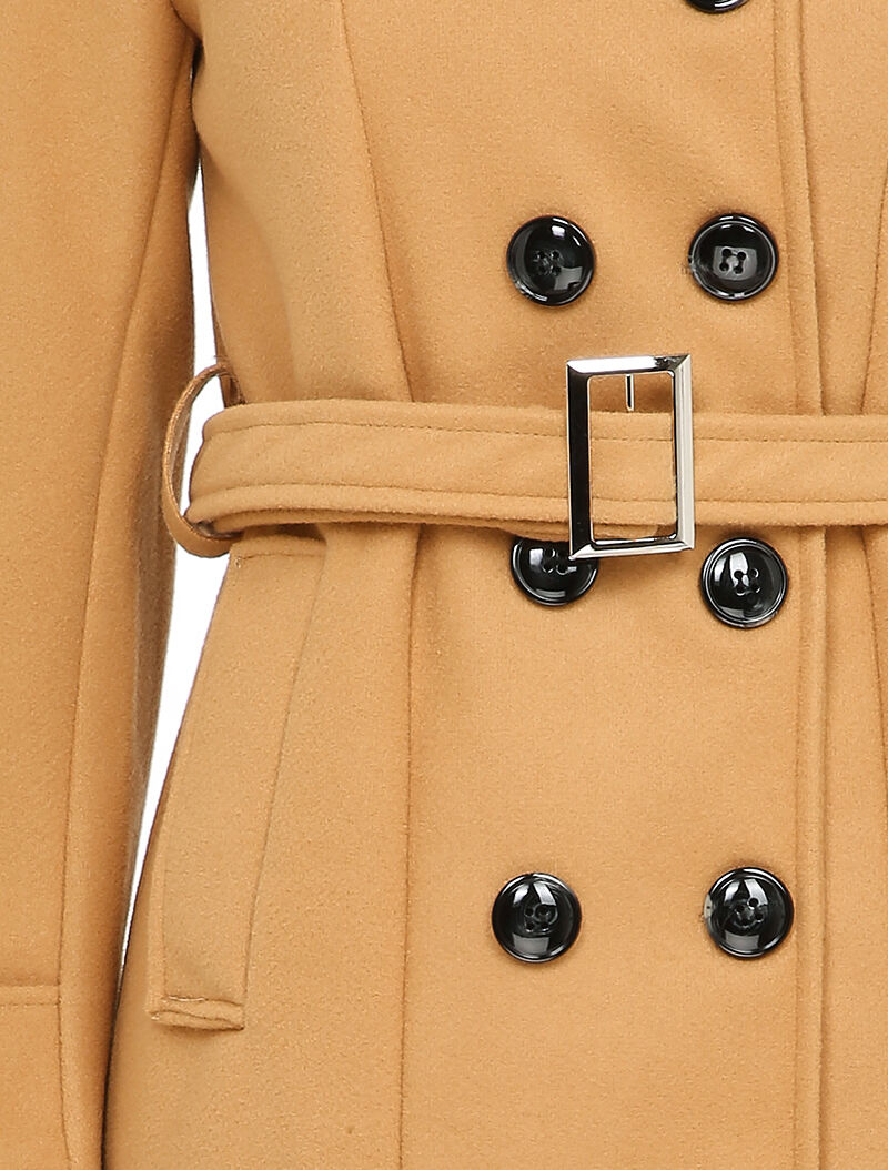 Manteau classique à double boutonnages - Camel - 4
