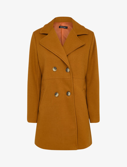Manteau croisé à col cranté - Rouille - 3
