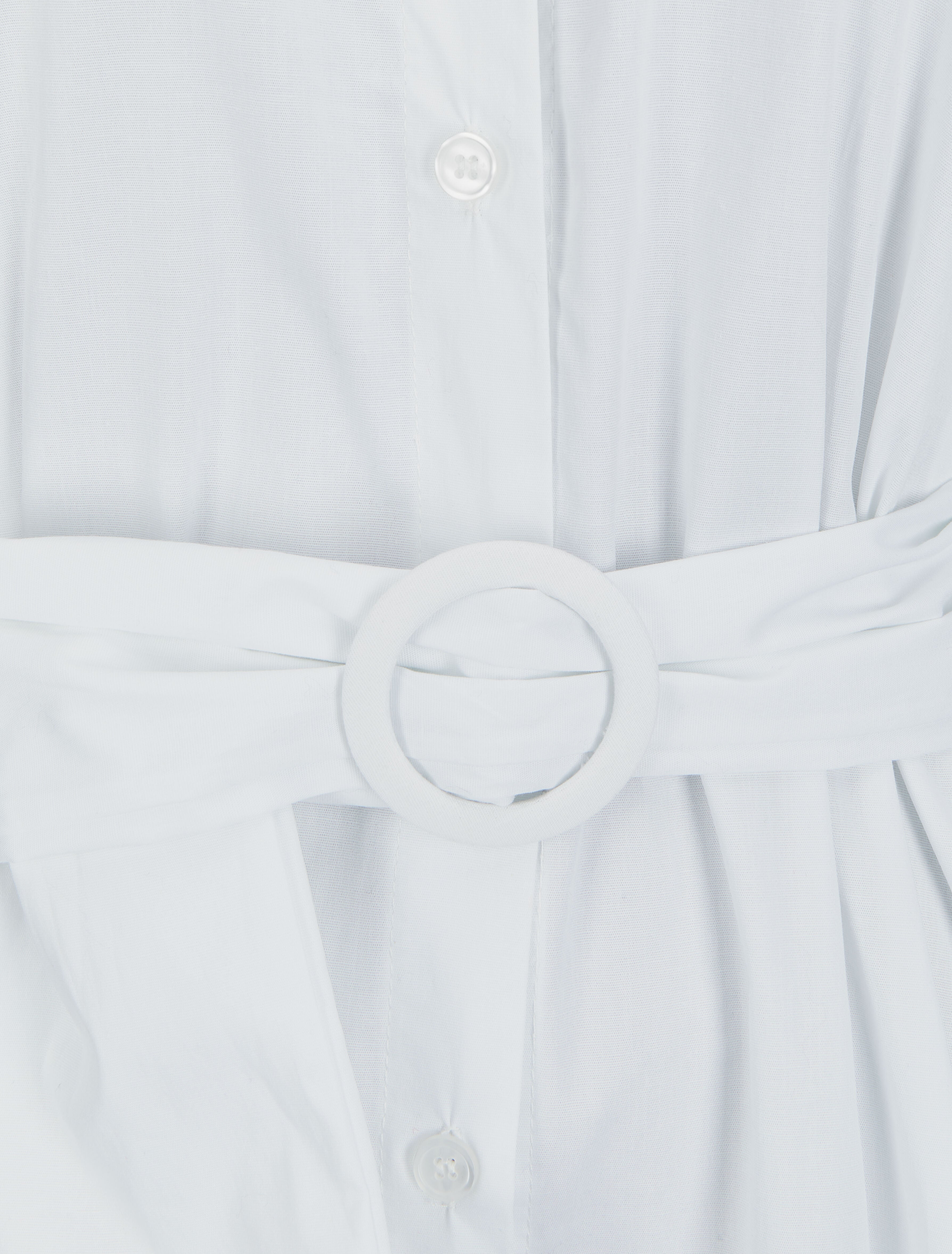 Robe chemise en popeline oversize - Blanc - 3