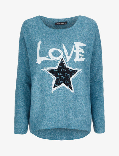 Pull oversize à logo - Bleu - 4