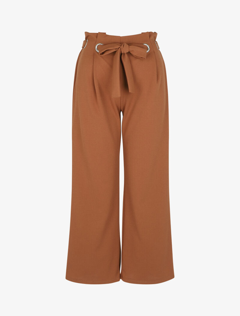 Pantalon fluide à oeillets - Camel - 1
