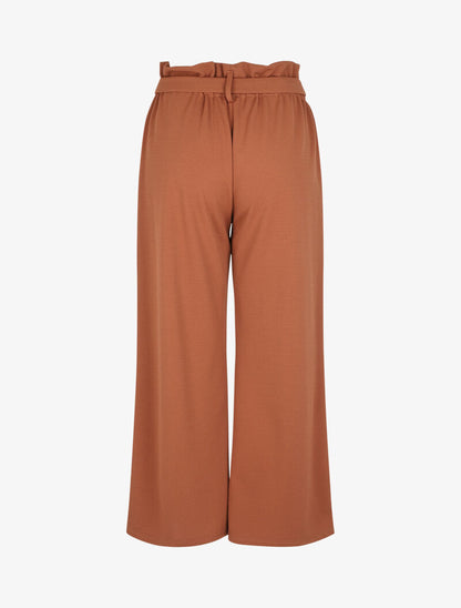 Pantalon fluide à oeillets - Camel - 2