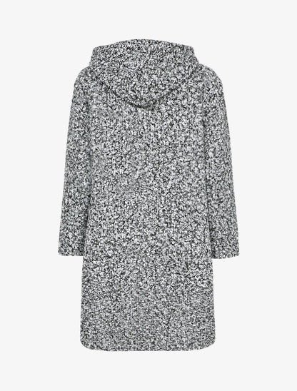 Duffle coat en maille bouclette - Blanc/noir - 2
