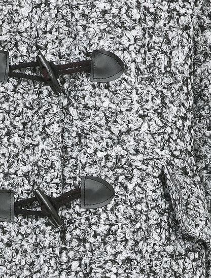 Duffle coat en maille bouclette - Blanc/noir - 3