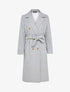 Manteau long ceinturé à double boutonnages - Gris chiné - 1