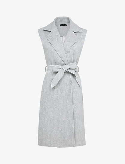 Veste mi-longue sans manches - Gris chiné - 3