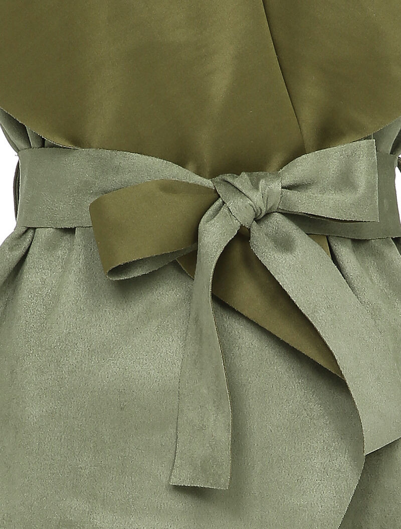 Veste en suédine sans manches - Kaki - 3
