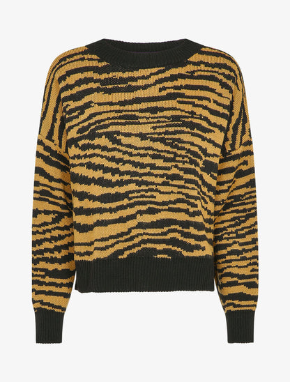 Pull court à imprimé zèbre - Camel - 1