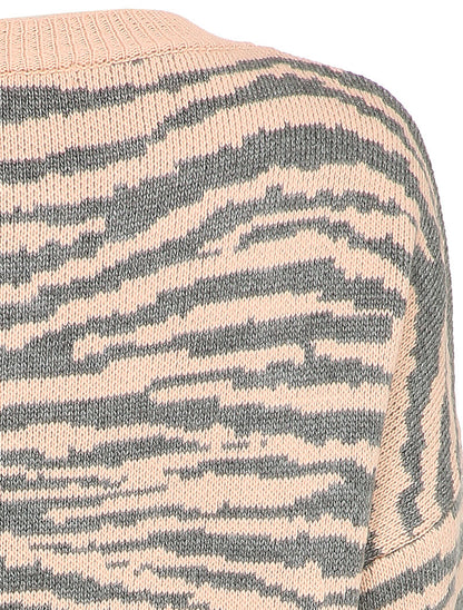 Pull court à imprimé zèbre - Rose poudré - 3