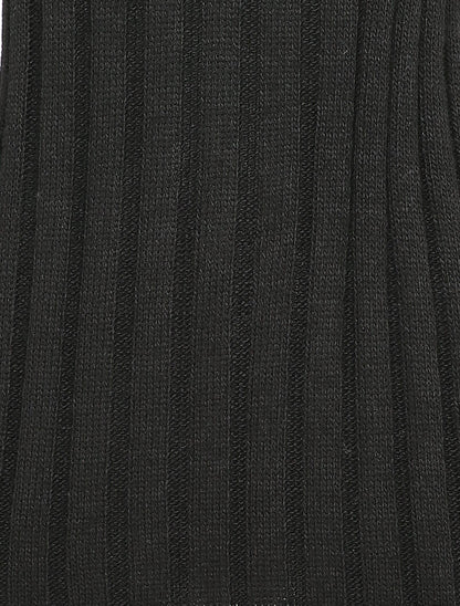Pull oversize côtelé à manches à revers - Noir - 3