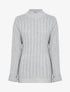 Pull oversize côtelé à manches à revers - Gris clair - 1