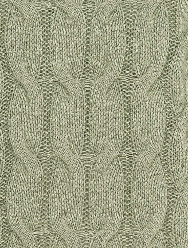 Pull col roulé en maille tressée - Kaki - 4