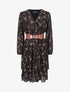 Robe cache-coeur à imprimé petites fleurs - Noir - 1