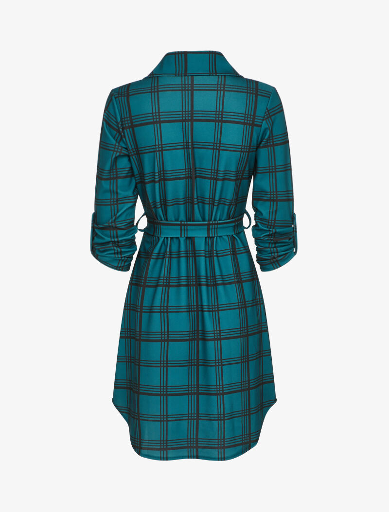 Robe chemise à carreaux - Bleu/noir - 2