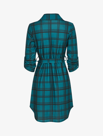 Robe chemise à carreaux - Bleu/noir - 2