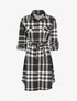 Robe chemise à carreaux graphiques - Noir/blanc - 1