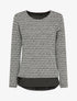 Pull imprimé à superposition - Noir/blanc - 1