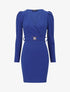 Robe patineuse à manches gigot - Bleu roi - 4