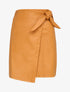 Mini-jupe portefeuille en simili - Camel - 4