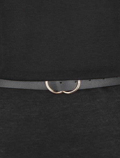 Robe à col bénitier et manches dolman - Noir - 3