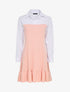 Robe volantée à empiècement chemise - Rose - 1