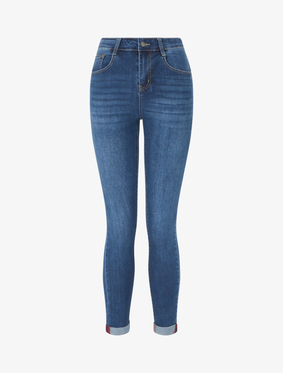Jean à revers coupe slim - Bleu - 1