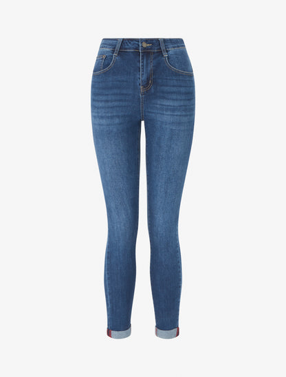 Jean à revers coupe slim - Bleu - 1
