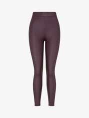 Legging uni en simili - Aubergine - 1