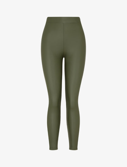 Legging skinny en simili - Kaki - 1