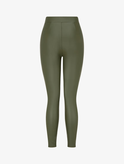 Legging skinny en simili - Kaki - 2