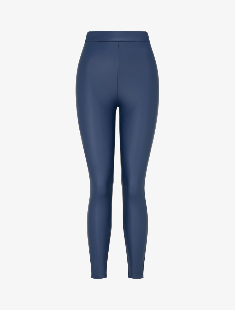 Legging skinny en simili - Bleu - 1
