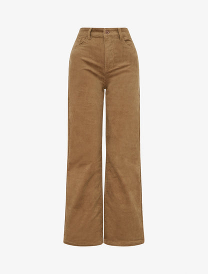 Pantalon push up côtelé effet velours - Camel - 1