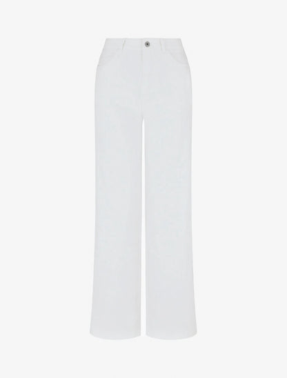 Jean stretch droit à taille haute - Blanc - 1