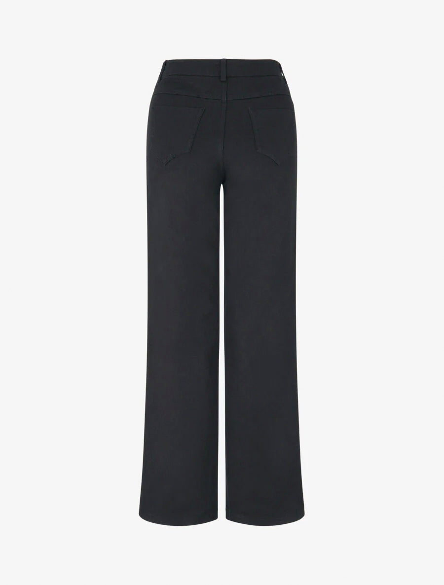 Jean stretch droit à taille haute - Noir - 2