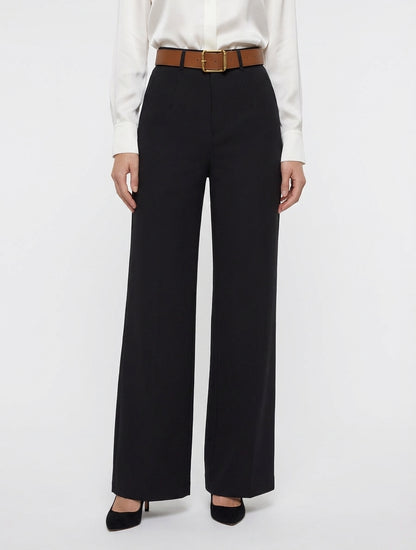 Pantalon taille haute coupe ample - Noir