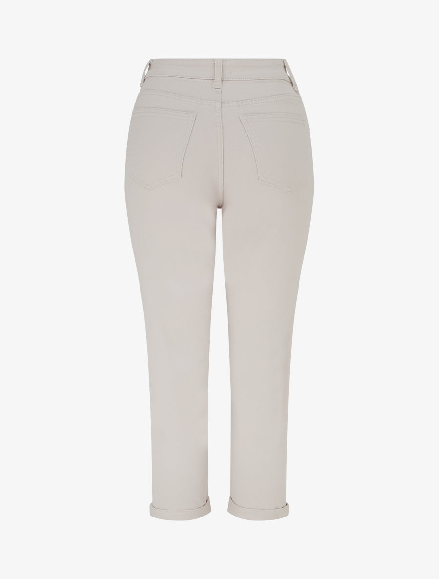 Jean à ourlet coupe droite - Beige - 2