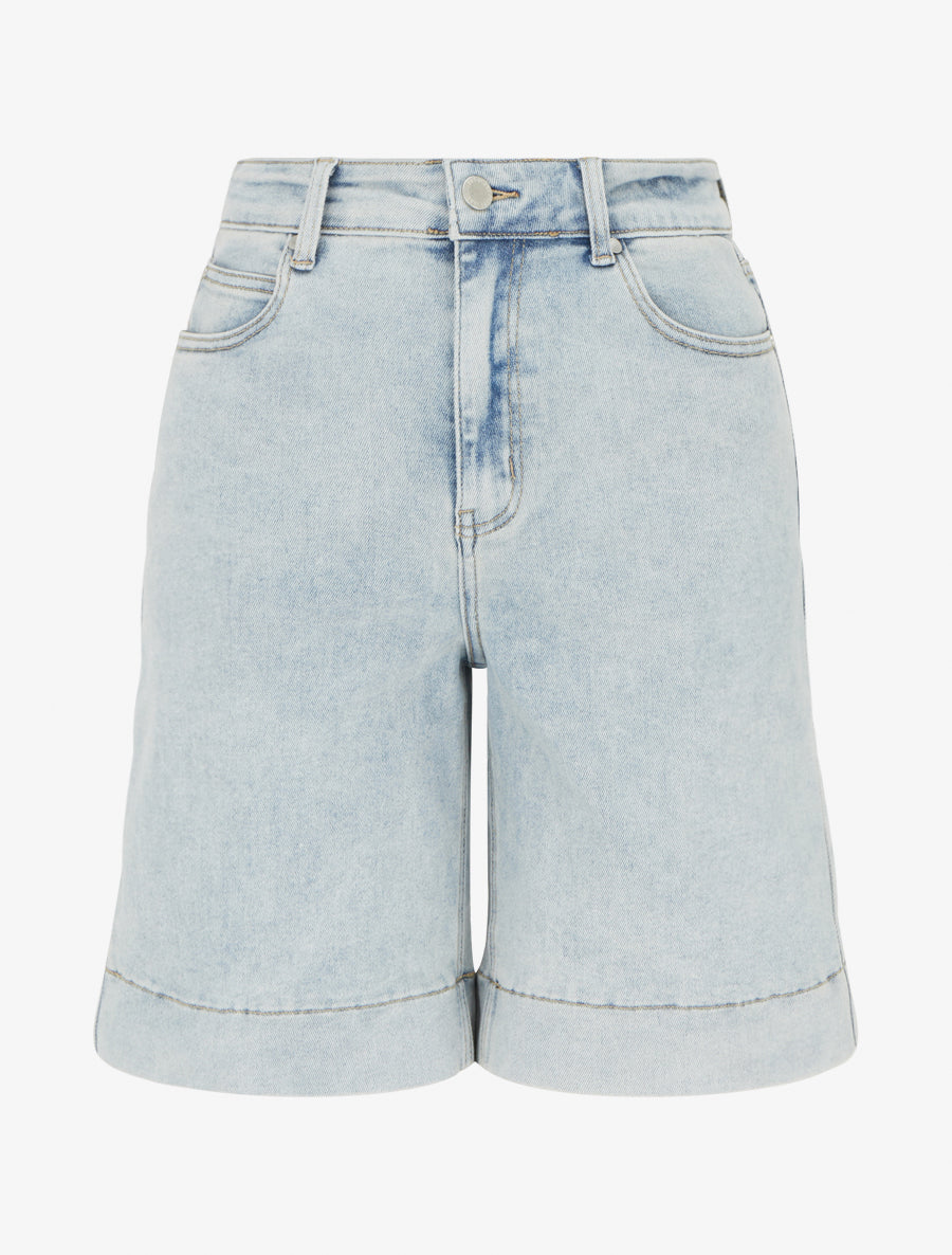 Bermuda droit en jean - Bleu - 1