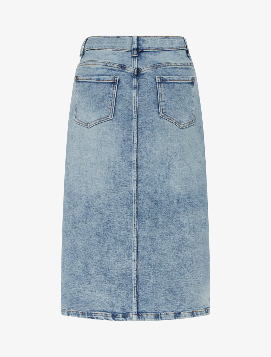 Jupe en jean délavée - Bleu - 2