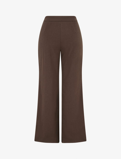 Pantalon à pont ample motif chevron - Marron - 2