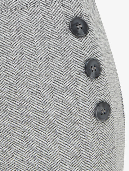 Pantalon à pont ample motif chevron - Gris - 3