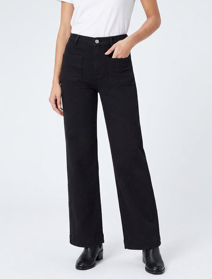 Jean wide leg taille haute - Noir