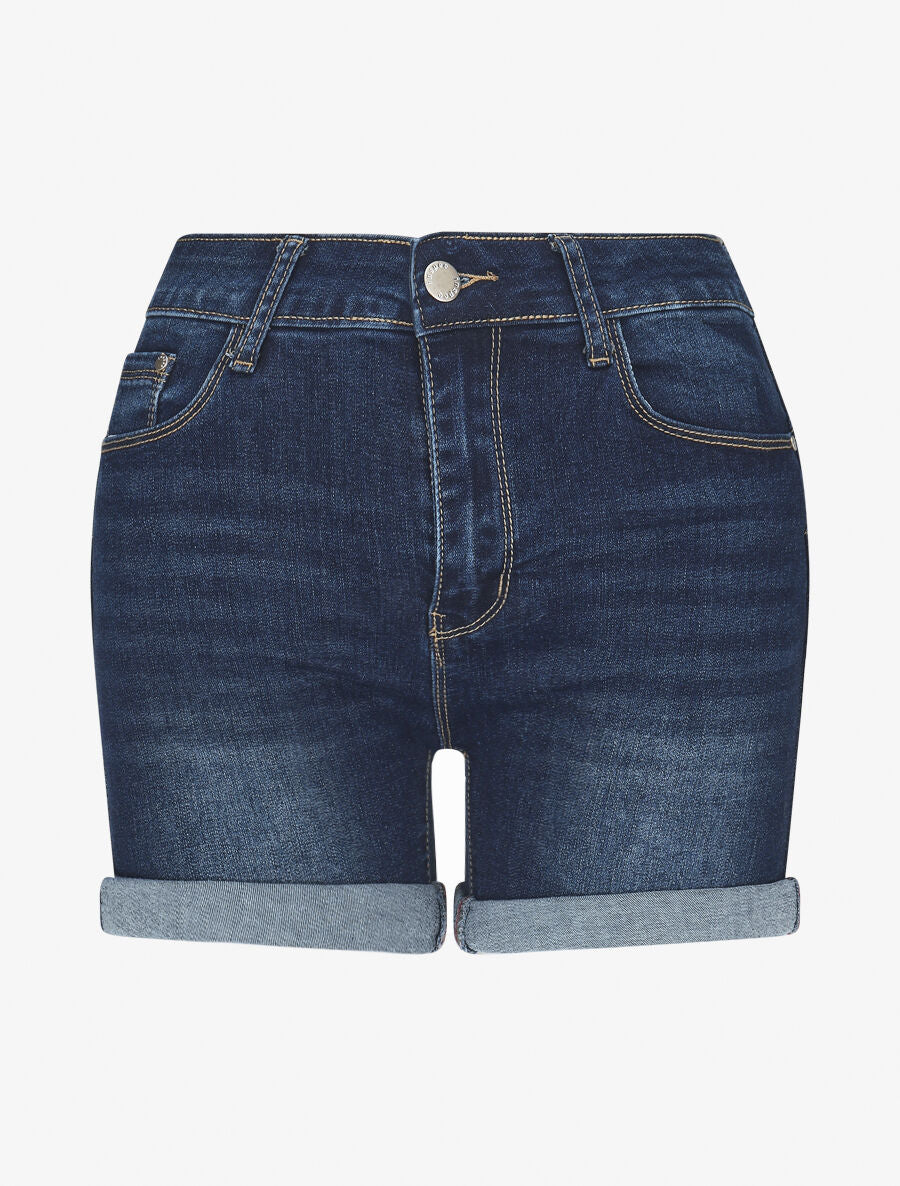 Short en jean taille standard - Bleu - 5