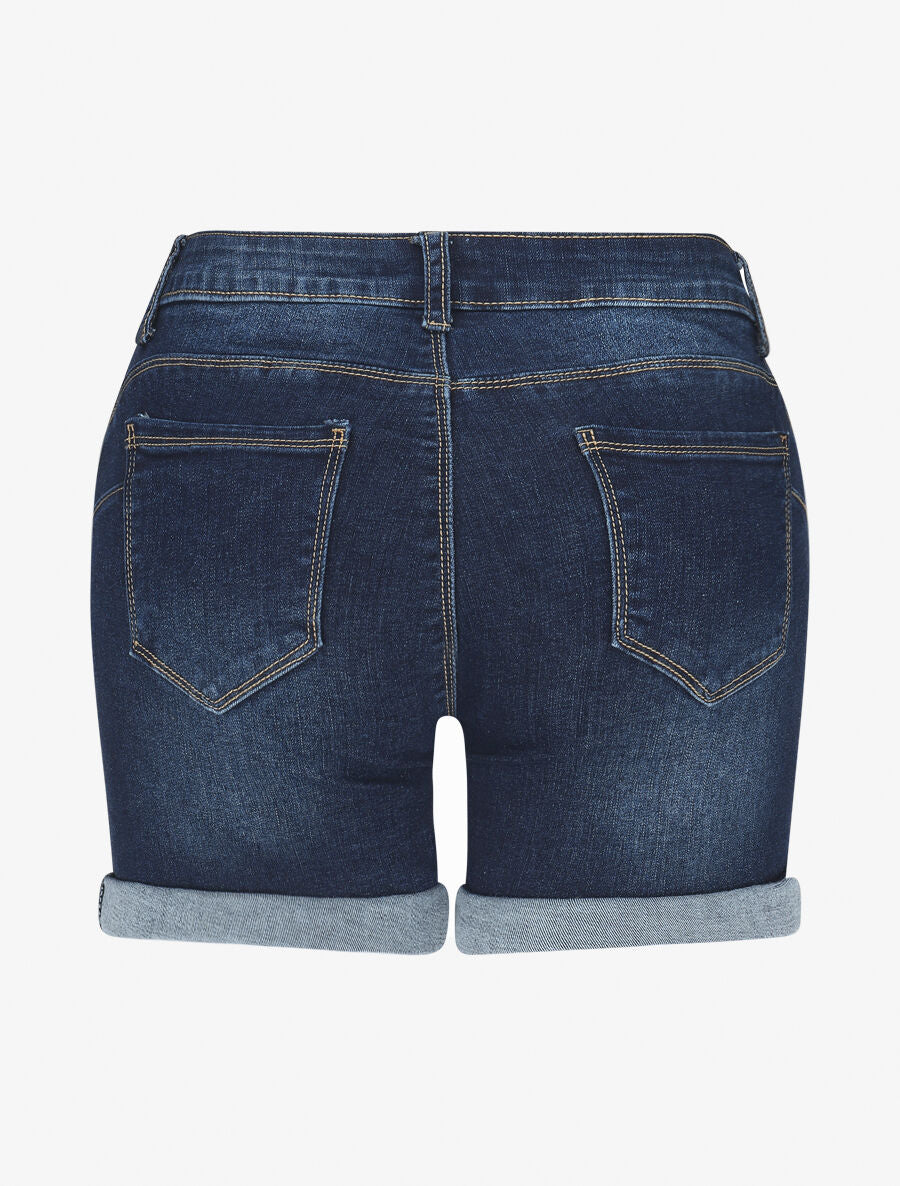 Short en jean taille standard - Bleu - 2